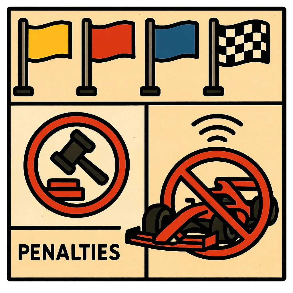 Правила Формулы 1: флаги, штрафы и ключевые запреты Правила Формулы 1: флаги, штрафы и ключевые запреты